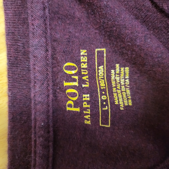 Ralph Lauren Polo Maroon Tee Shirt Large - Picture 3 of 5